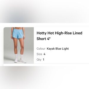 Lululemon Hotty Hot Kayak Blue Shorts